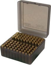 MTM RS-100 Rifle Ammo Box Flip-Top 223 204 Ruger 6x47 Clear Smoke