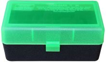 MTM RMLD-50-24  Ammo Box 50 Round Flip-Top 300 Wsm 45-70 7mm Green/Black