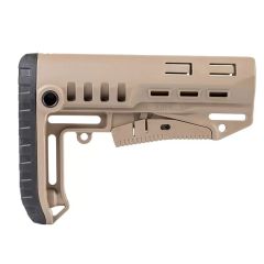 Kiro CRAS Compact Rapid Adjustment Stock for AR15 with QD Sling Mount FDE (Mil-Spec)