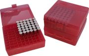 MTM P100-44 Ammo Box 41, 44 Magnum, 45 Long Colt Clear Red