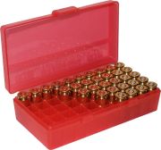 MTM P50-45 Ammo Box 10mm, 40S&W, 45ACP Clear Red